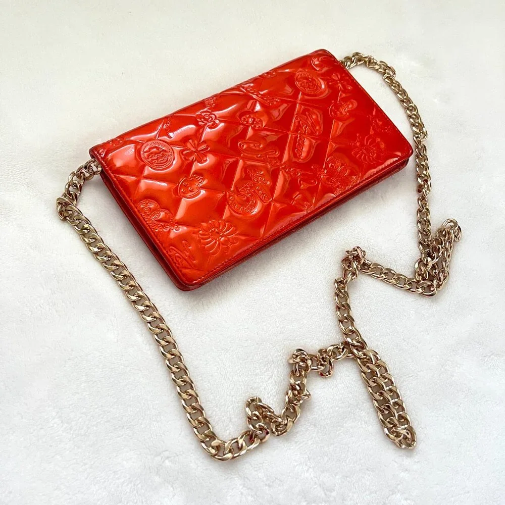 CHANEL Patent Leather Mademoaelle Lucky Symbols Bi-Fold Wallet